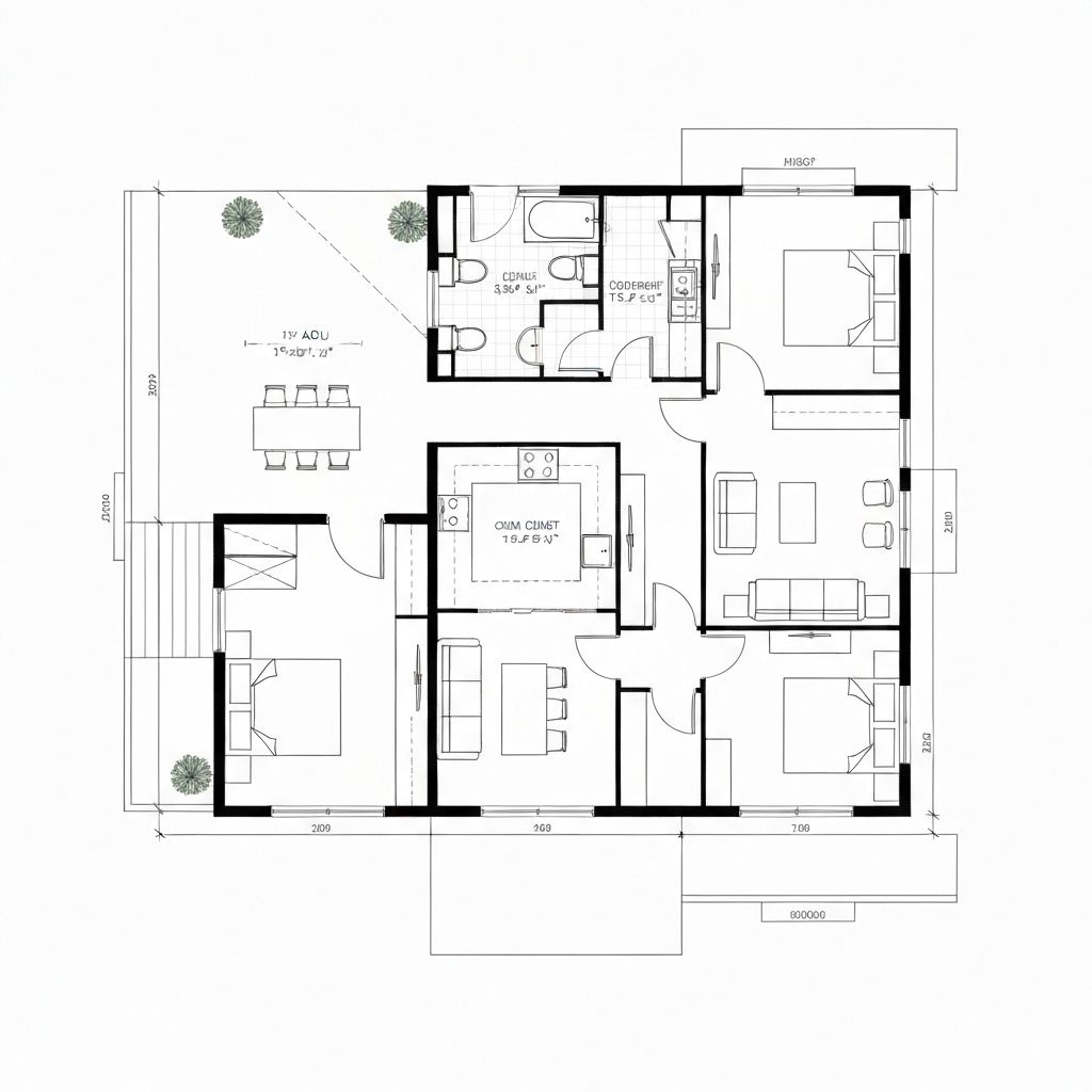 Attached ADU floor plan
