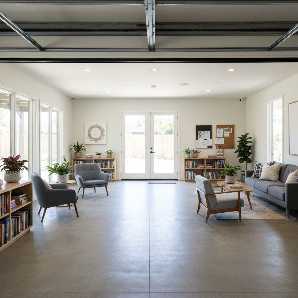 Finished garage conversion interior